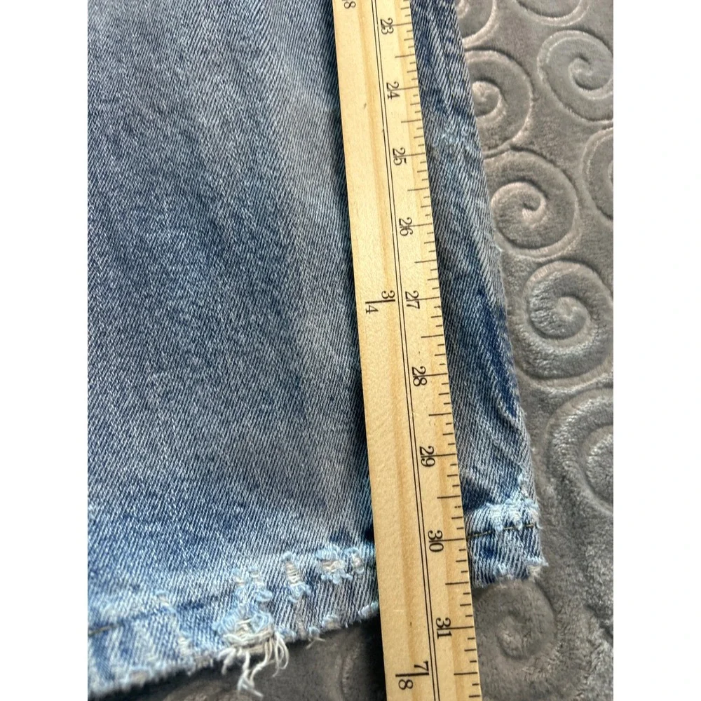 Wrangler Jeans Mens 33x30 Distressed Denim Blue Cotton Blend‎